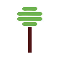 Stylized tree graphic simple isolated design