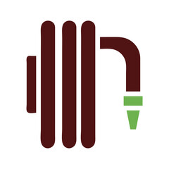 Brown Hose with Green Nozzle on White Backdrop Graphic