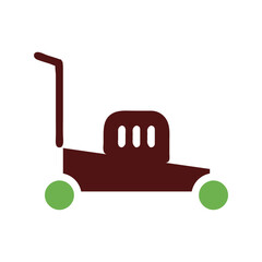 Lawn mowing minimal machine graphic simple concept