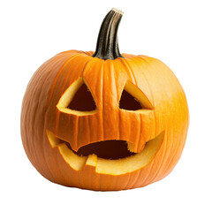 Isolated Carved Halloween Pumpkin with a Smile