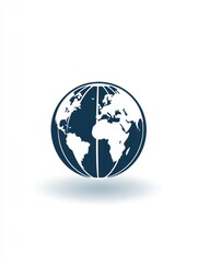 Obraz premium Explore the world with a modern globe design showcasing continents and oceans in a sleek graphic style. Generative AI