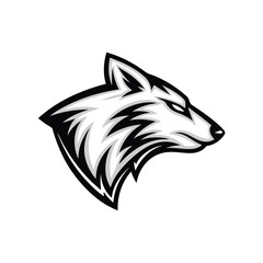 Design a stylized wolf head logo; fierce, minimalist, and geometric.  Suitable for a corporate brand.