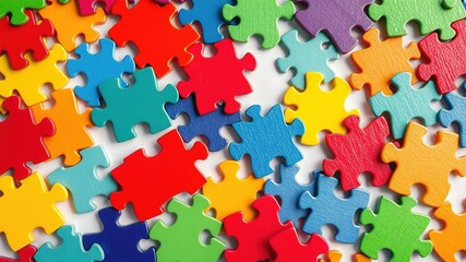 Naklejka premium Colorful Puzzle Pieces - Abstract Geometric Design