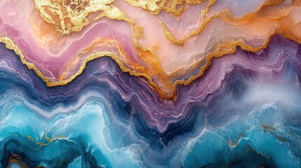 Obraz premium Abstract Colorful Agate Texture with Gold Accents: A Stunning Visual Masterpiece