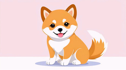 Shiba inu in pasterl color, cute dog, funny animal