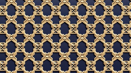 Golden Geometric Pattern on Navy Blue