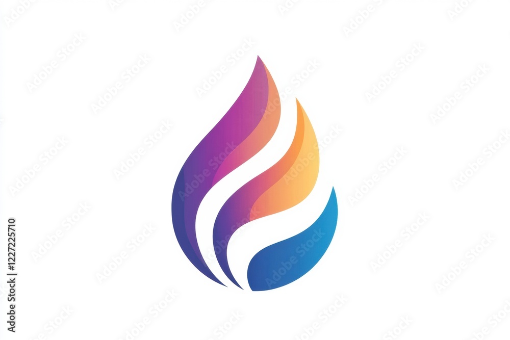 Aufkleber vibrant flame icon representing energy and creativity in modern design with dynamic colors. generati