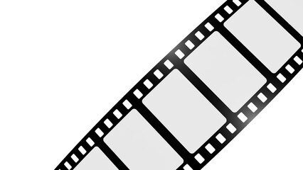 Film strip. Isolated. Blank. Transparent background. 3d illustration.