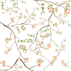 Watercolor floral seamless pattern. Hand drown wild flower. Perfect for digital designs, crafts, decorate and more.
