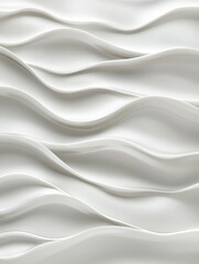 Fototapeta premium Abstract white wave pattern, flowing curves, textured surface.