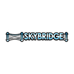 Design a modern logo "Text Skybridge," featuring a stylized bridge icon symbolizing connection and innovation, suitable for a tech company.