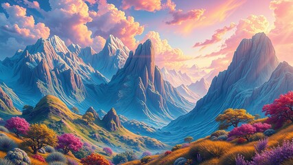 Fantasy Manga Scene - Epic Colorful Landscape