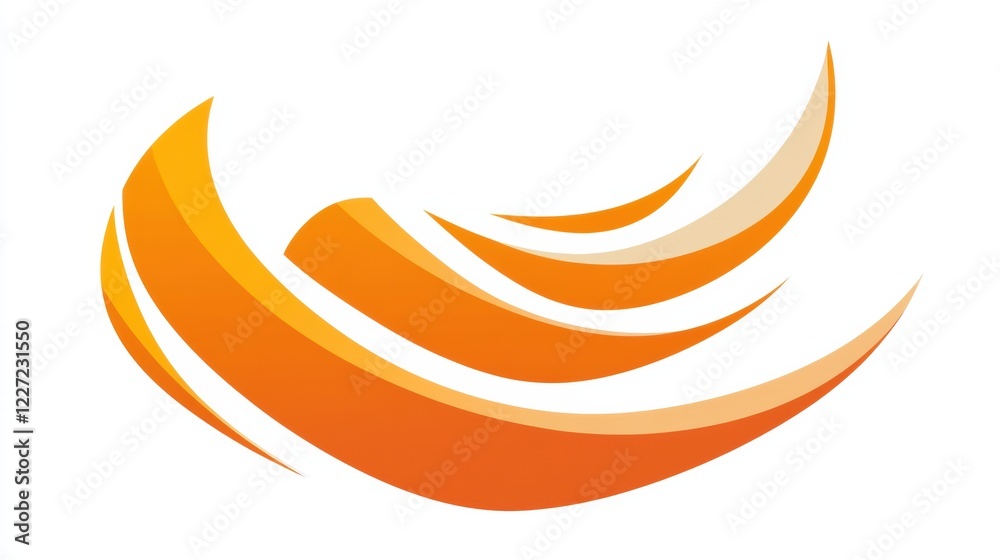 Poster flame icon representing warmth and energy in vibrant orange hues showcasing movement and creativity.