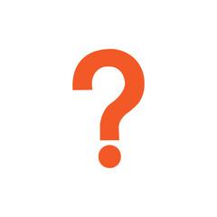 Orange question mark silhouette isolated on white background. Question mark icon vector illustration design.