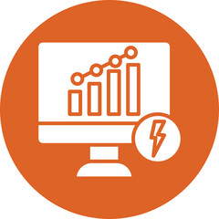 Energy Monitoring glyph circle icon