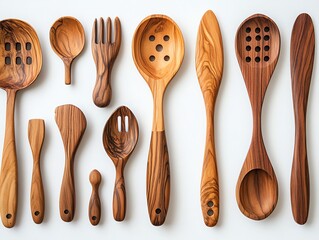 Artisan Olive Wood Cooking Utensils: A Rustic Kitchen Collection