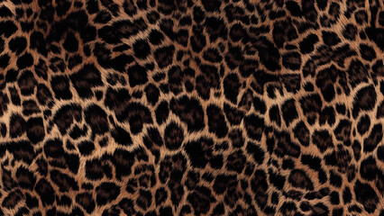 leopard, hairy print, fur, wild cat hair, spots, jaguar skin texture, brown background, fashion design