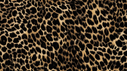 leopard, hairy print, fur, wild cat hair, spots, jaguar skin texture, brown background, fashion design