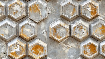 Fototapeta premium Metal surface with hexagons