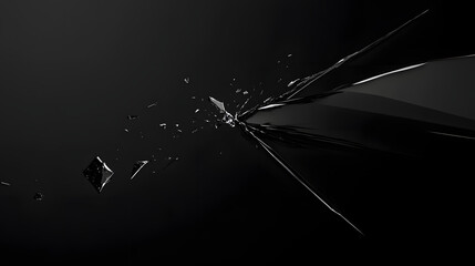 Artistic Display of Shattered Glass Shards on Dark Background