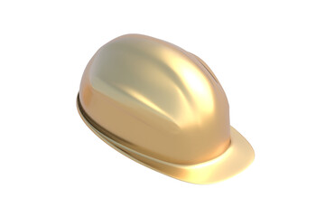 Fototapeta premium Golden safety helmet isolated on white background. 3d render