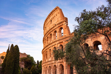Colosseum in Rome, Italy. Famous landmark and travel destination