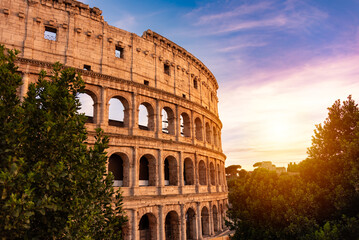 Colosseum in Rome, Italy. Famous landmark and travel destination