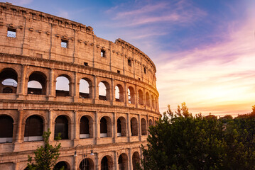 Colosseum in Rome, Italy. Famous landmark and travel destination
