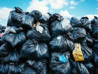 Stacked Garbage Bags,