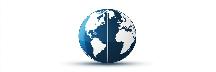 Obraz premium Global representation showcasing two hemispheres with distinct continents and ocean regions visible in vivid colors. Generative AI