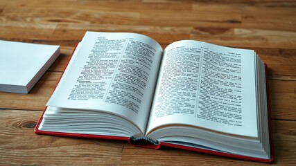 Obraz premium Stacked Open Textbooks - Detailed Grain Texture on Desk