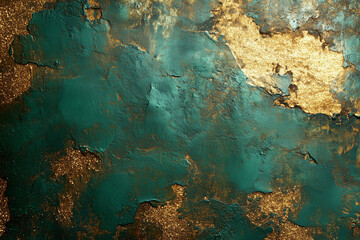 Luxury Teal And Gold Abstract Textured Background