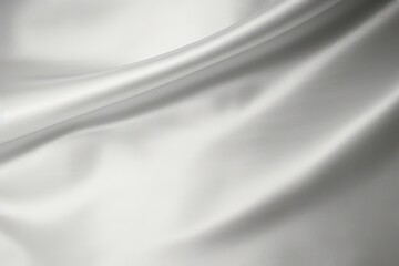 Smooth elegant white satin fabric flowing and creating soft folds