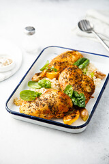 Roasted chicken with lemon and garlic