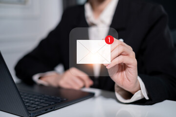 Fototapeta premium Electronic mail new email notification message communication technology digital online concept