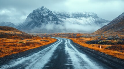 Autumnal Road Trip: A Scenic Drive Through Iceland's Misty Mountains