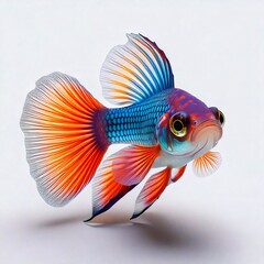 Fototapeta premium Colorful betta fish swimming with graceful fins extended
