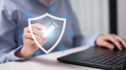 Professional health care medical worker physician doctor vaccine immunization illness virus prevention concept