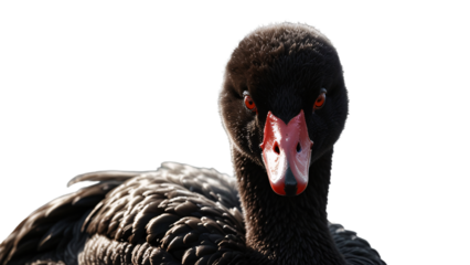 black swan on a transparent background