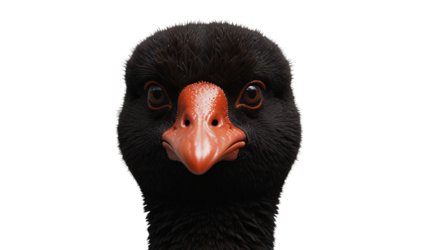 black swan on a transparent background