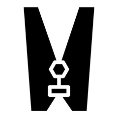 Rope Clothes Pin Glyph Icon