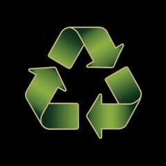 Obraz premium A 3D green recycling symbol on a transparent background, promoting environmental consciousness and waste reduction.