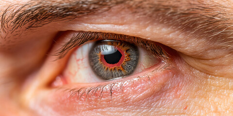 Fototapeta premium Close-up Photograph of a Human Eye Iris and Surrounding Tissues
