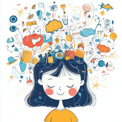 cartoon image showing children imagination and curiosity.