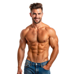 Fototapeta premium Portrait of a young handsome guy. Generative AI