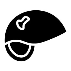 Helmet Safety Lock Glyph Icon