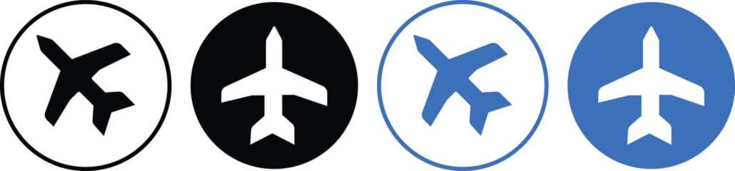 Plane vector icon set. airplane icon Set vector. Flight transport symbol