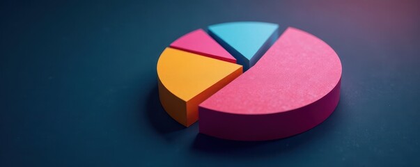 Fototapeta premium Pie chart with a highlighted segment showing a key data point , analysis, growth