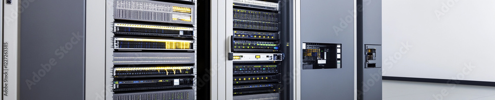 Aufkleber High-tech server room with advanced networking equipment