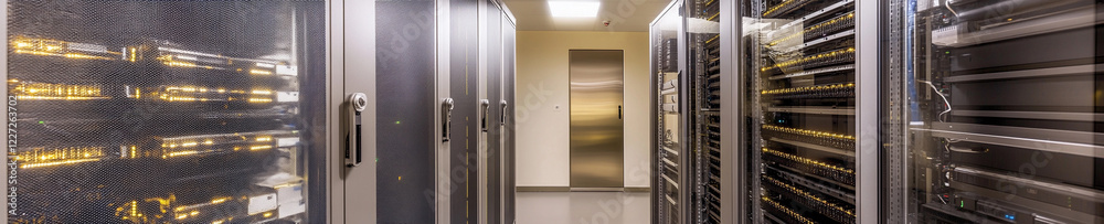 Aufkleber Modern data center with servers in a high-tech environment
